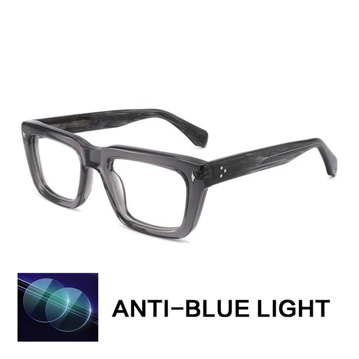 Gatenac Unisex Full Rim Square Brow Line Acetate Reading Glasses 882222