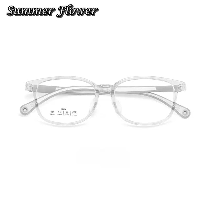 Summer Flower Unisex Youth's Full Rim Square Tr 90 Titanium Eyeglasses 52008