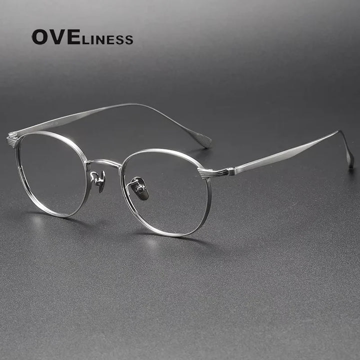 Oveliness Women's Full Rim Oval Titanium Eyeglasses 842184 Full Rim Oveliness silver