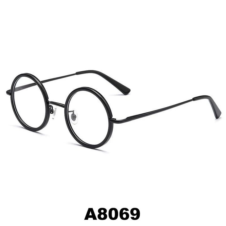 Yimaruili Unisex Full Rim Round Pure Titanium Eyeglasses A8068/A8069 — view 4 | Yimaruili at FuzWeb