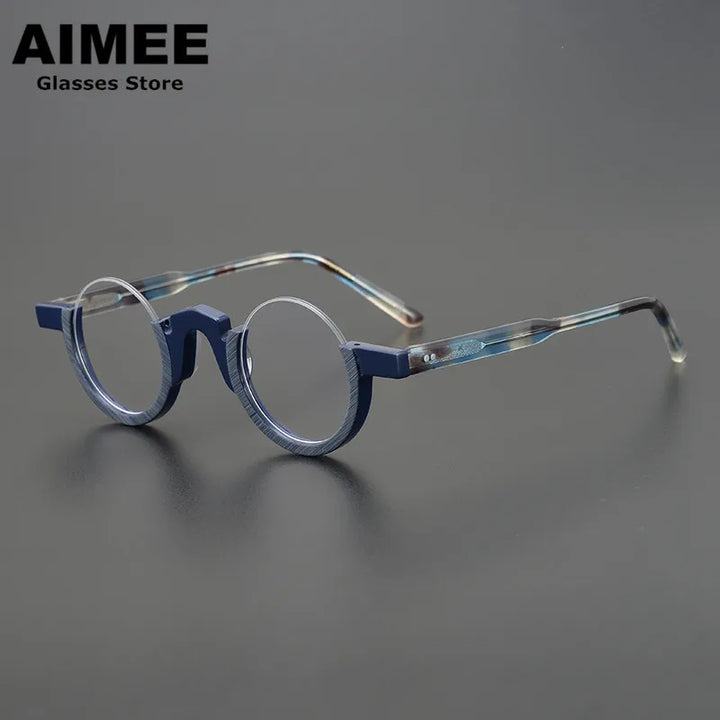 Aimee Unisex Semi Rim Round Acetate Eyeglasses 4330 Semi Rim Aimee   