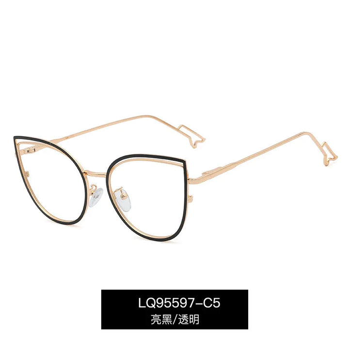 Handoer Women's Full Rim Oval Cat Eye Alloy Tr 90 Eyeglasses 95597