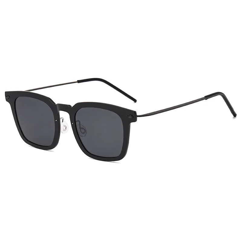 Black Mask Unisex Full Rim Square Titanium Acetate Sunglasses 638346