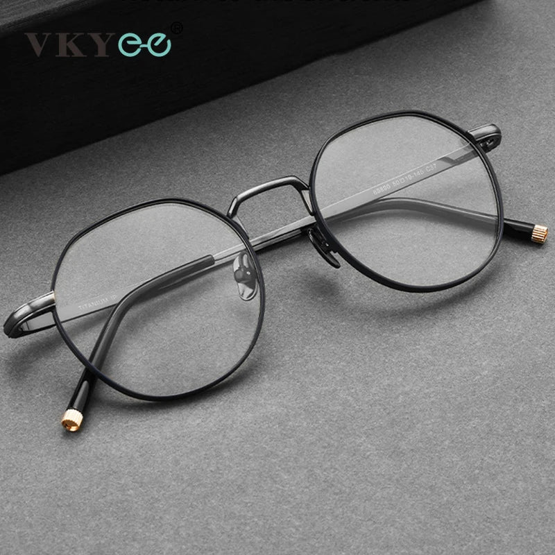 Vicky Women's Full Rim Flat Top Round Titanium Reading Glasses 69890