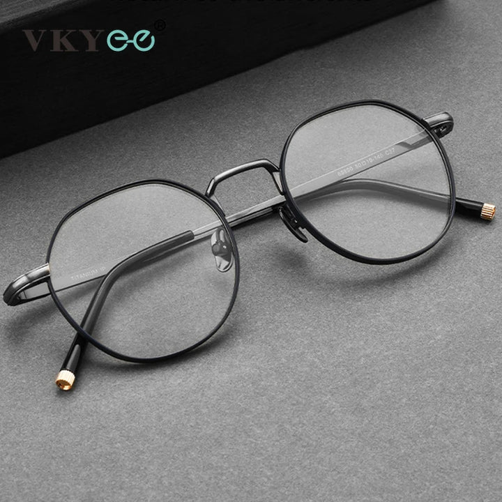 Vicky Women's Full Rim Flat Top Round Titanium Reading Glasses 69890