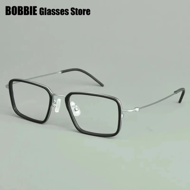 Bobbie Unisex Full Rim Big Square Titanium Acetate Eyeglasses 975013