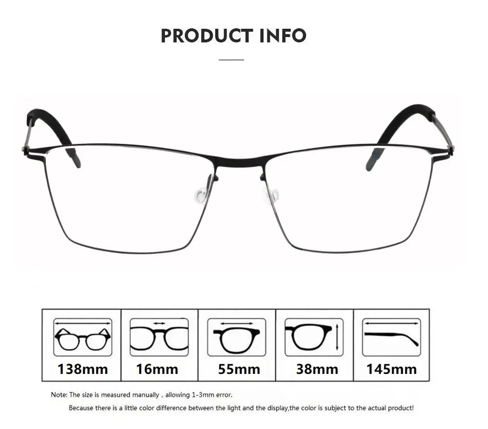 Aimee  V460069 Women’s Wide-Fit Pure Titanium Screwless Square Frames Aimee