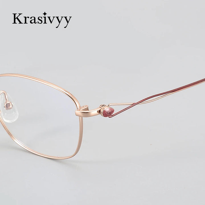 Krasivyy Women's Full Rim Oval SquareTitanium Eyeglasses 443005 Full Rim Krasivyy   