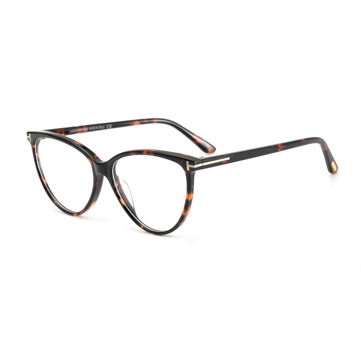 Yimaruili Women's Full Rim Square Cat Eye Acetate Eyeglasses Y5743 Full Rim Yimaruili Eyeglasses Dark Tortoiseshell  