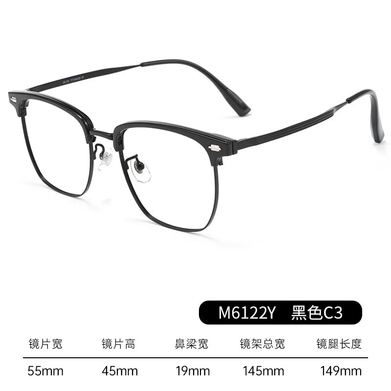 Bclear Unisex Full Rim Square Titanium Tr 90 Eyeglasses 886122