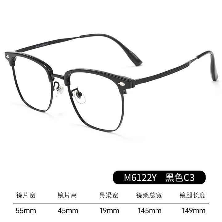 Bclear Unisex Full Rim Square Titanium Tr 90 Eyeglasses 886122