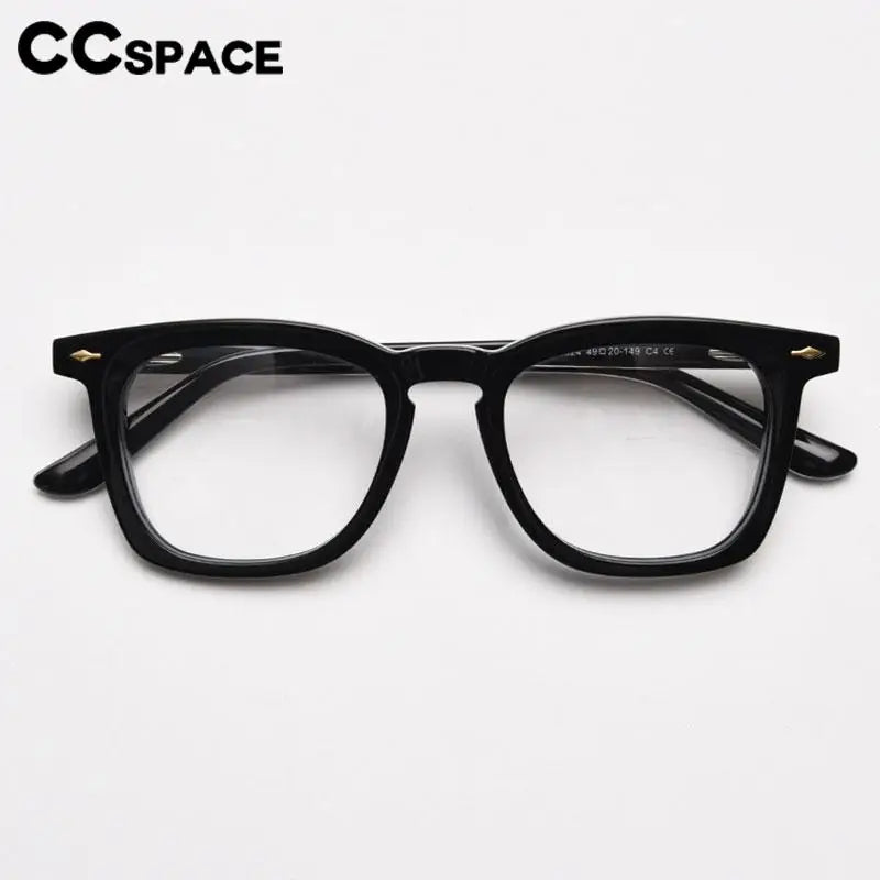 CCspace Unisex Full Rim Big Square Acetate Eyeglasses 57347 Full Rim CCspace   