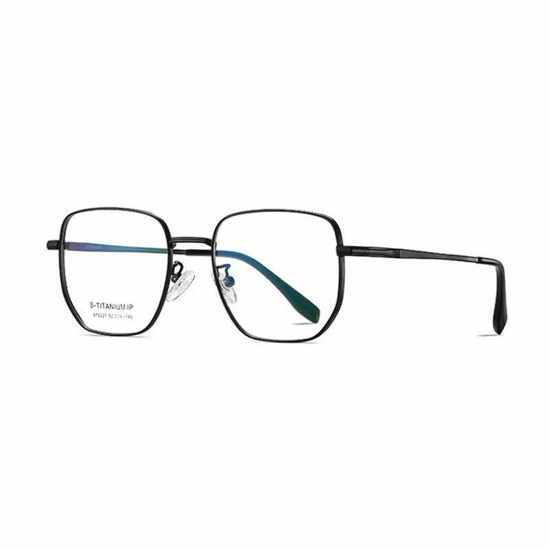 Ralferty Women's Full Rim Square Titanium Alloy Eyeglasses R6221 Full Rim Ralferty C91Matt Black CHINA 