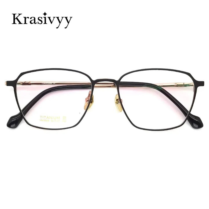 Krasivyy Men's Full Rim Polygon Titanium Eyeglasses Hm5006 Full Rim Krasivyy   