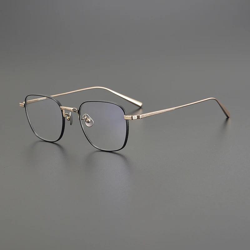 Black Mask Women's Full Rim Polygon Square Titanium Eyeglasses 51015