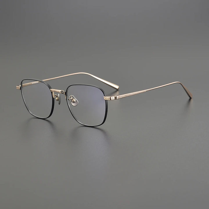 Black Mask Women's Full Rim Polygon Square Titanium Eyeglasses 51015