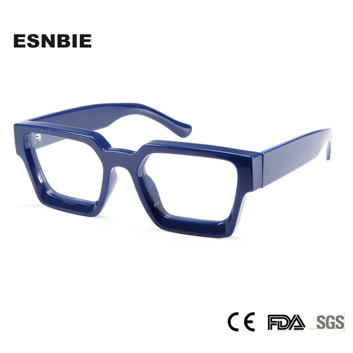 Esnbie Unisex Full Rim Square Tr 90 Titanium Eyeglasses 22036 Full Rim Esnbie   