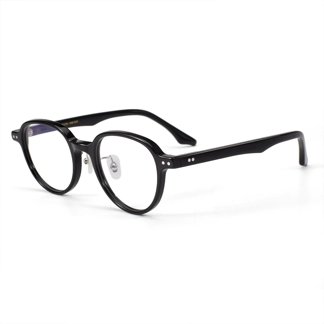 Black Mask Women's Full Rim Oval Round Acetate Eyeglasses 369801