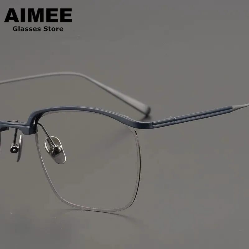 Aimee Unisex Full Rim Square Titanium Acetate Eyeglasses 15185 Full Rim Aimee   