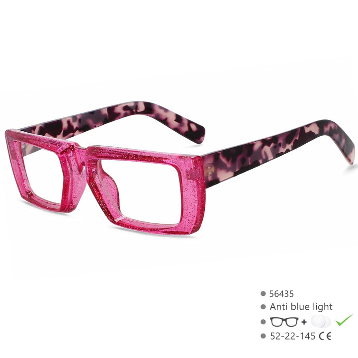 CCspace Women's Full Rim Square Tr 90 Eyeglasses 56435 Full Rim CCspace RedLeopard  