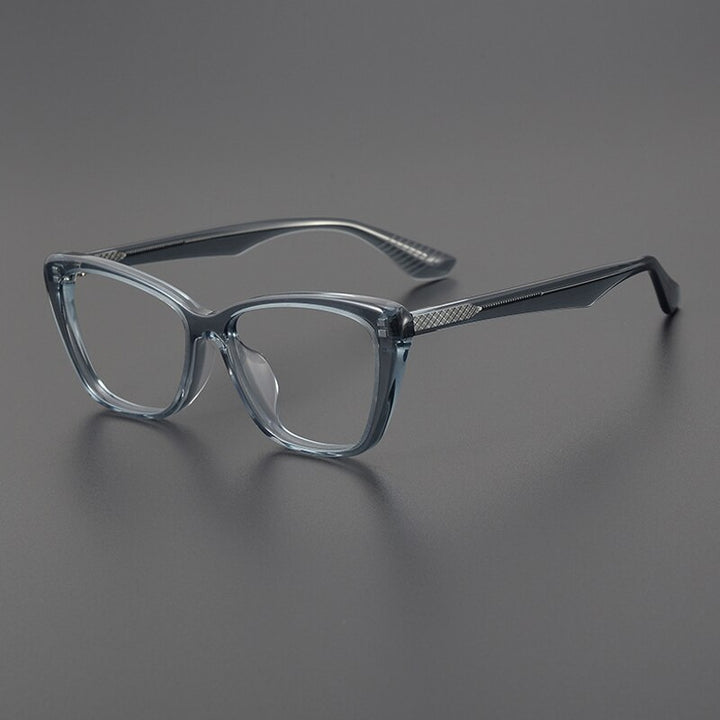 Gatenac Women's Full Rim Square Cat Eye Acetate Eyeglasses Gxyj1103 Full Rim Gatenac Transparent Blue  