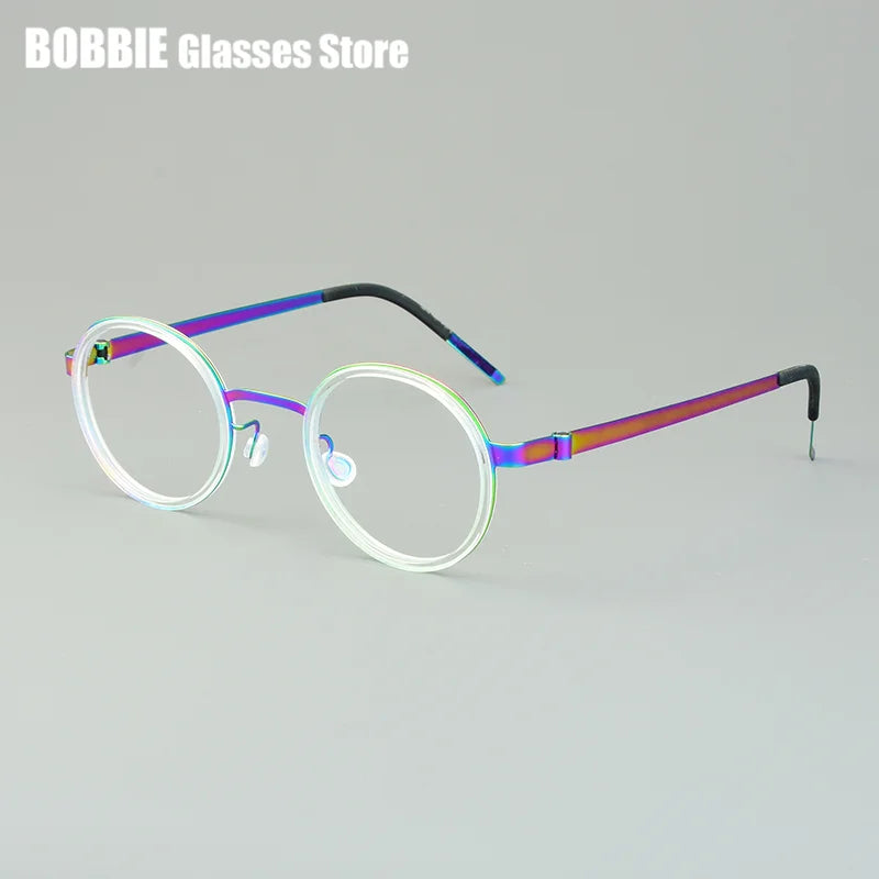 Bobbie Women's Full Rim Round Titanium Acetate Eyeglasses 970769