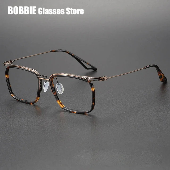 Bobbie Unisex Full Rim Square Acetate Titanium Eyeglasses 808639