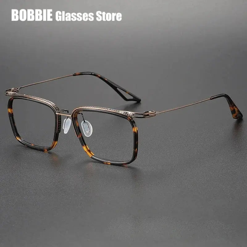 Bobbei 808630 Men’s Big Titanium Square Full-Rim Frames FuzWeb