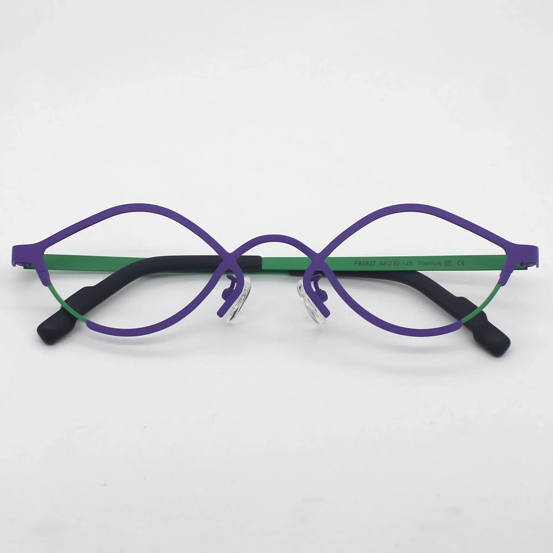 Aror Unisex Full Rim Oval Cat Eye Titanium Eyeglasses 464832
