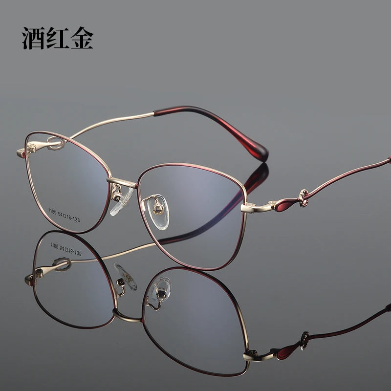 Bclear Women's Full Rim Square Cat Eye Alloy Eyeglasses 61180