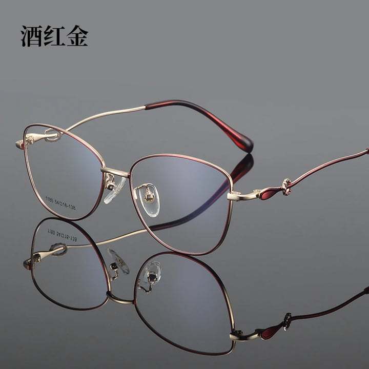 Bclear Women's Full Rim Square Cat Eye Alloy Eyeglasses 61180