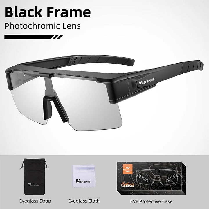 West Biking Unisex Semi Rim Square Polycarbonate Over Frame Sunglasses 930703