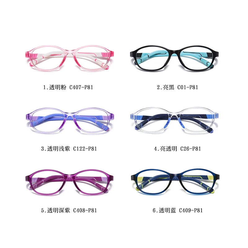 Vicky Unisex Youth's Full Rim Square Tr 90 Silicone Eyeglasses V0820 Full Rim Vicky   