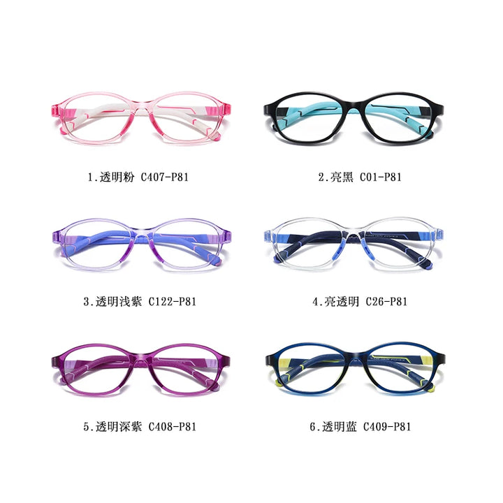 Vicky Unisex Youth's Full Rim Square Tr 90 Silicone Eyeglasses V0820 Full Rim Vicky   