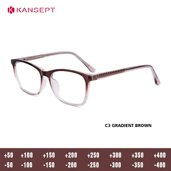 Kansept Women's Full Rim Square Tr 90 Alloy Reading Glasses 25003