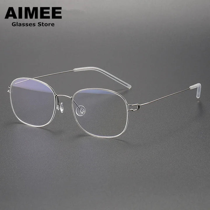 Aimee Unisex Full Rim Oval Square Screwless Titanium Eyeglasses 4919 Full Rim Aimee   