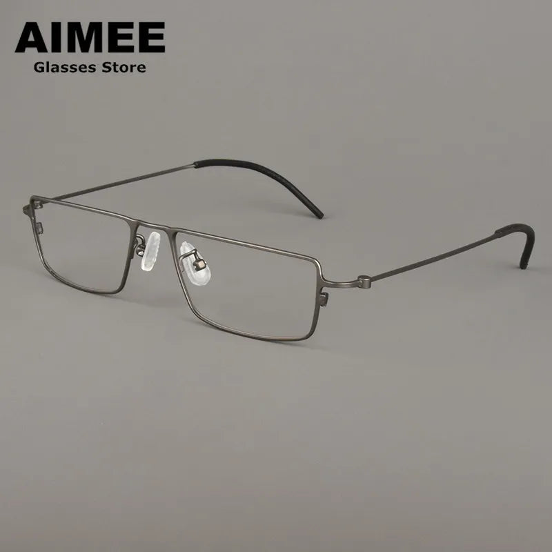 Aimee Unisex Full Rim Rectangle Screwless Titanium Eyeglasses 14555 Full Rim Aimee   