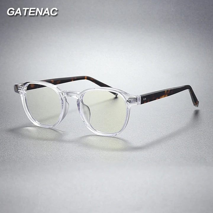 Gatenac Unisex Full Rim Square Acetate Eyeglasses Gxyj1487 Full Rim Gatenac   