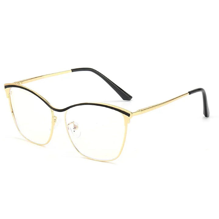 Aror Unisex Full Rim Square Cat Eye Alloy Eyeglasses 49717 Full Rim Aror C5