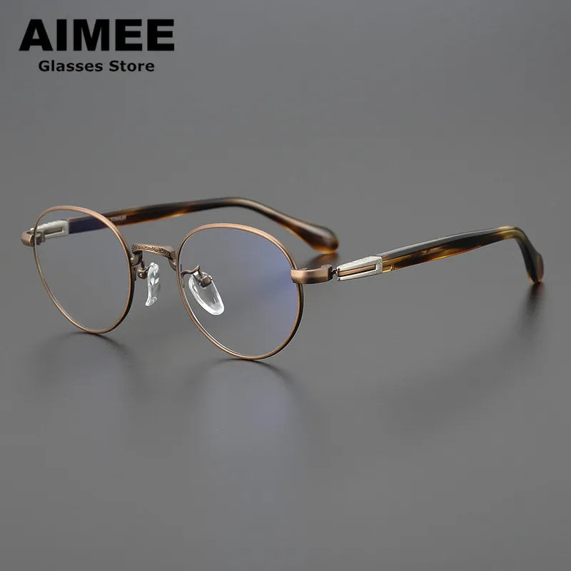 Aimee Unisex Full Rim Oval Round Titanium Acetate Eyeglasses 11144 Full Rim Aimee   