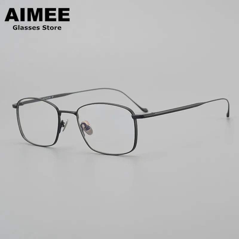 Aimee Unisex Full Rim Square Titanium Eyeglasses 914020 Full Rim Aimee Black