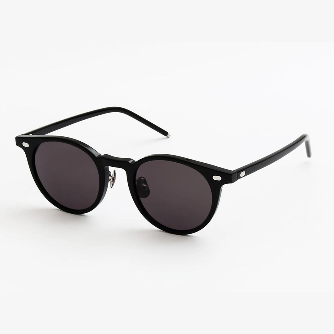 Black Mask Unisex Full Rim Round Acetate Polarized Sunglasses BM-NO3S