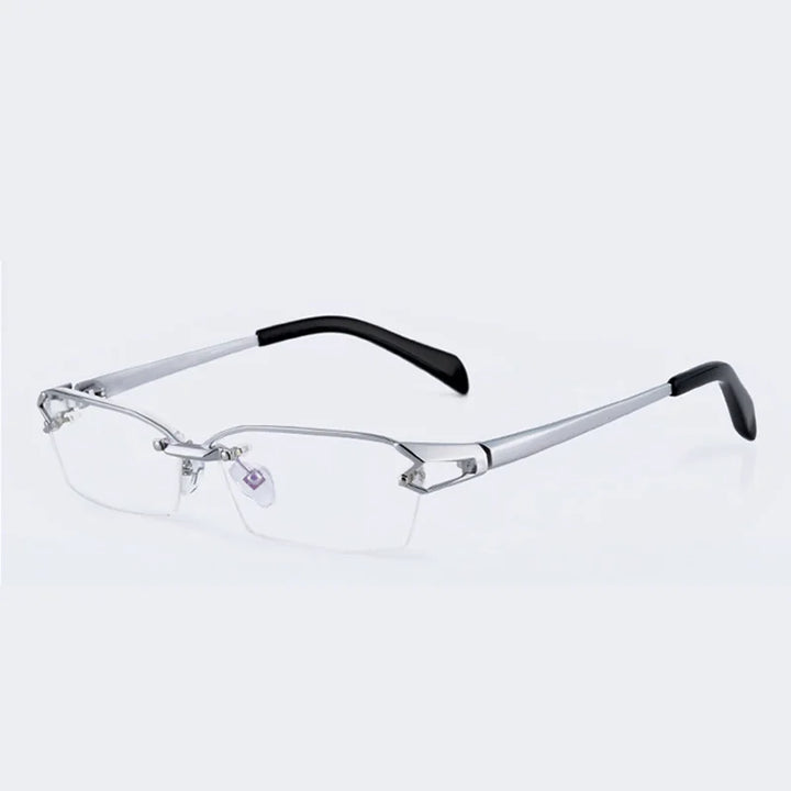 Reven Jate Men's Semi Rim Square Titanium Eyeglasses 11439
