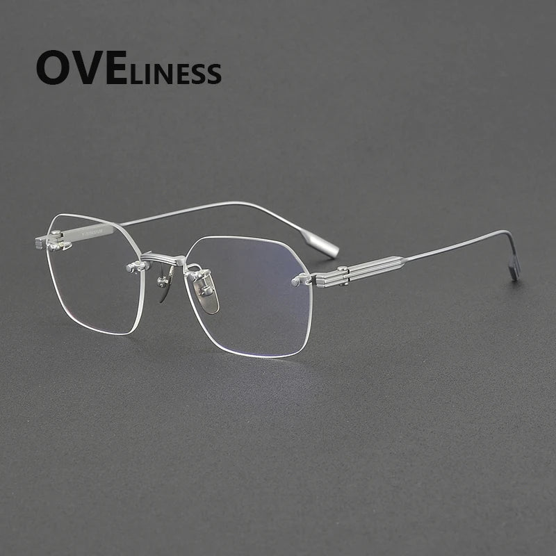 Oveliness Women's Rimless Square Titanium Eyeglasses 81038