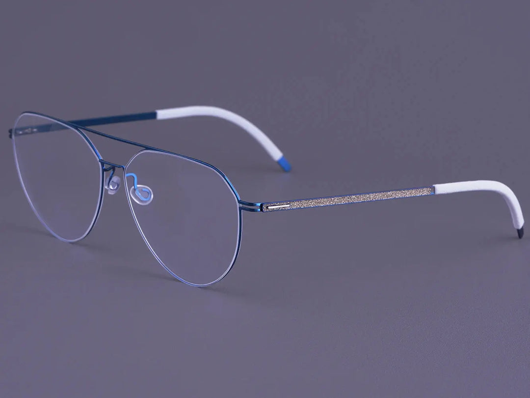 Bobbie 472234 Women’s Full Rim Double Bridge Oval Titanium Frames FuzWeb