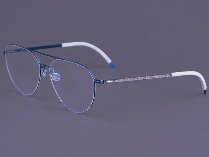 Bobbie 472234 Women’s Full Rim Double Bridge Oval Titanium Frames FuzWeb