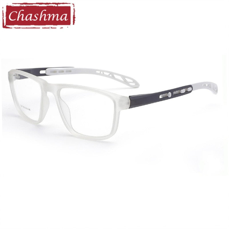 Chashma Men's Full Rim Square Tr 90 Sport Eyeglasses 7287 Full Rim Chashma Transparent  