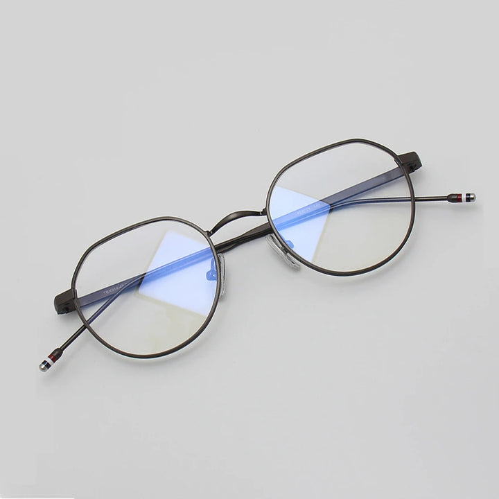 Black Mask Women's Full Rim Flat Top Oval Alloy Eyeglasses 366914