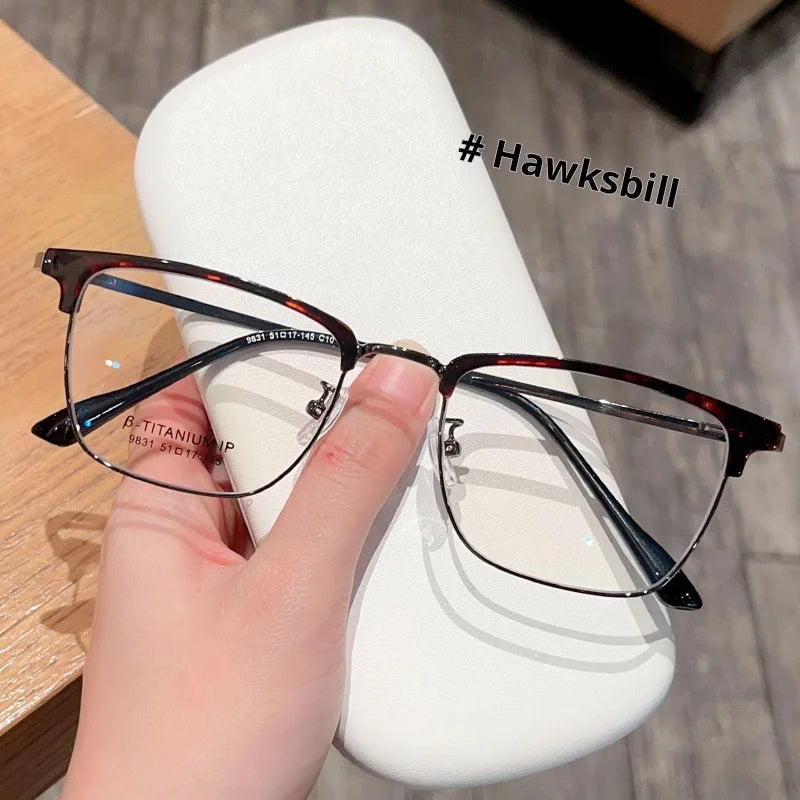 Xbora Unisex Full Rim Square Tr 90 Titanium Alloy Eyeglasses 549831