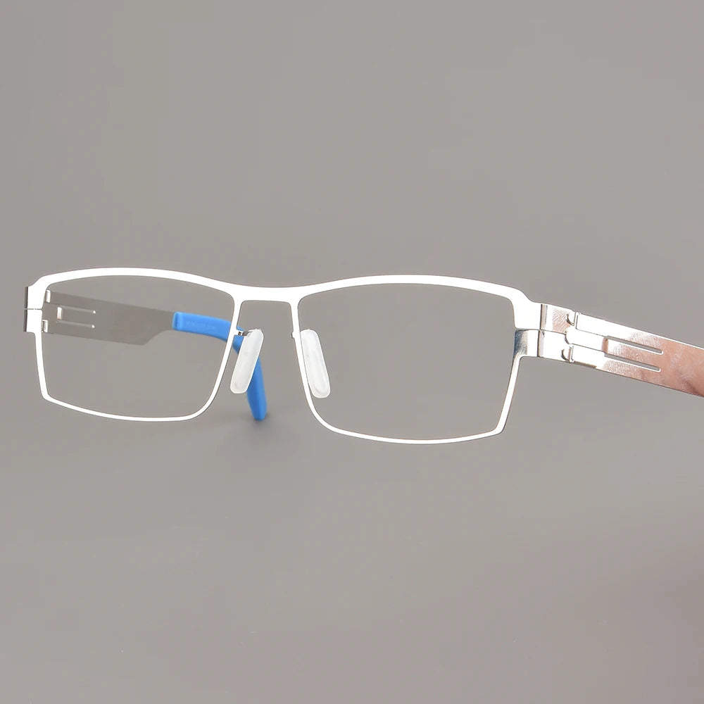 Bobbie Unisex Full Rim Square Screwless Steel Eyeglasses 508596